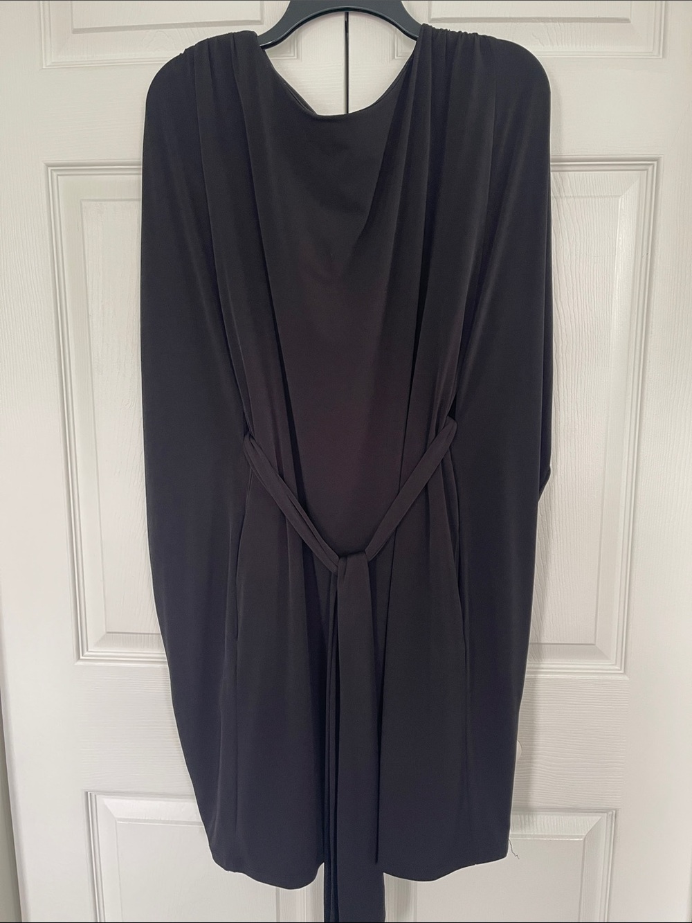 Suzi Chin for Maggy Boutique Black Draped Belted Dress
